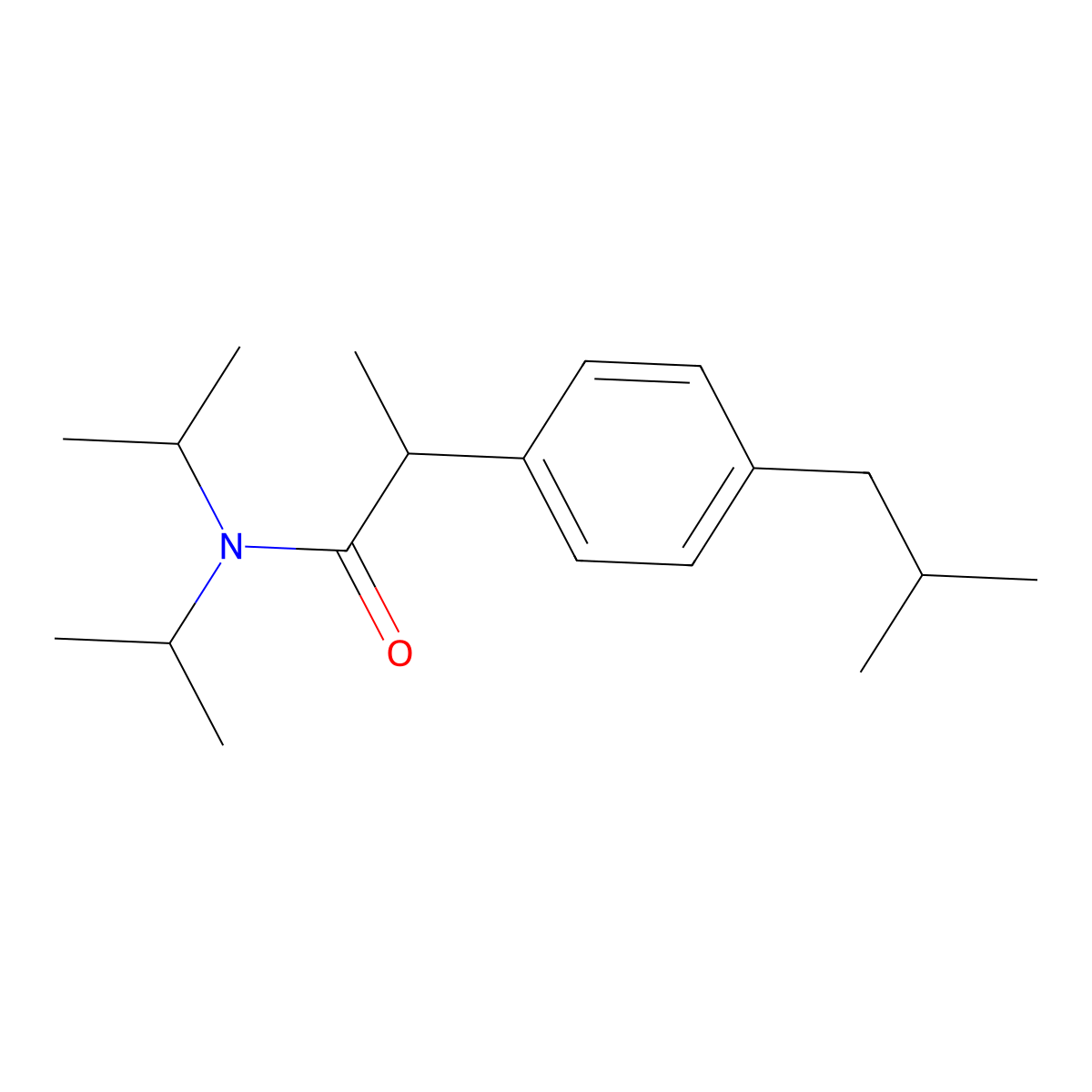 |A-Methyl-N,N-bis(1-methylethyl)-4-(2-methylpropyl)benzeneacetamide molecular structure, CAS 155583-26-9