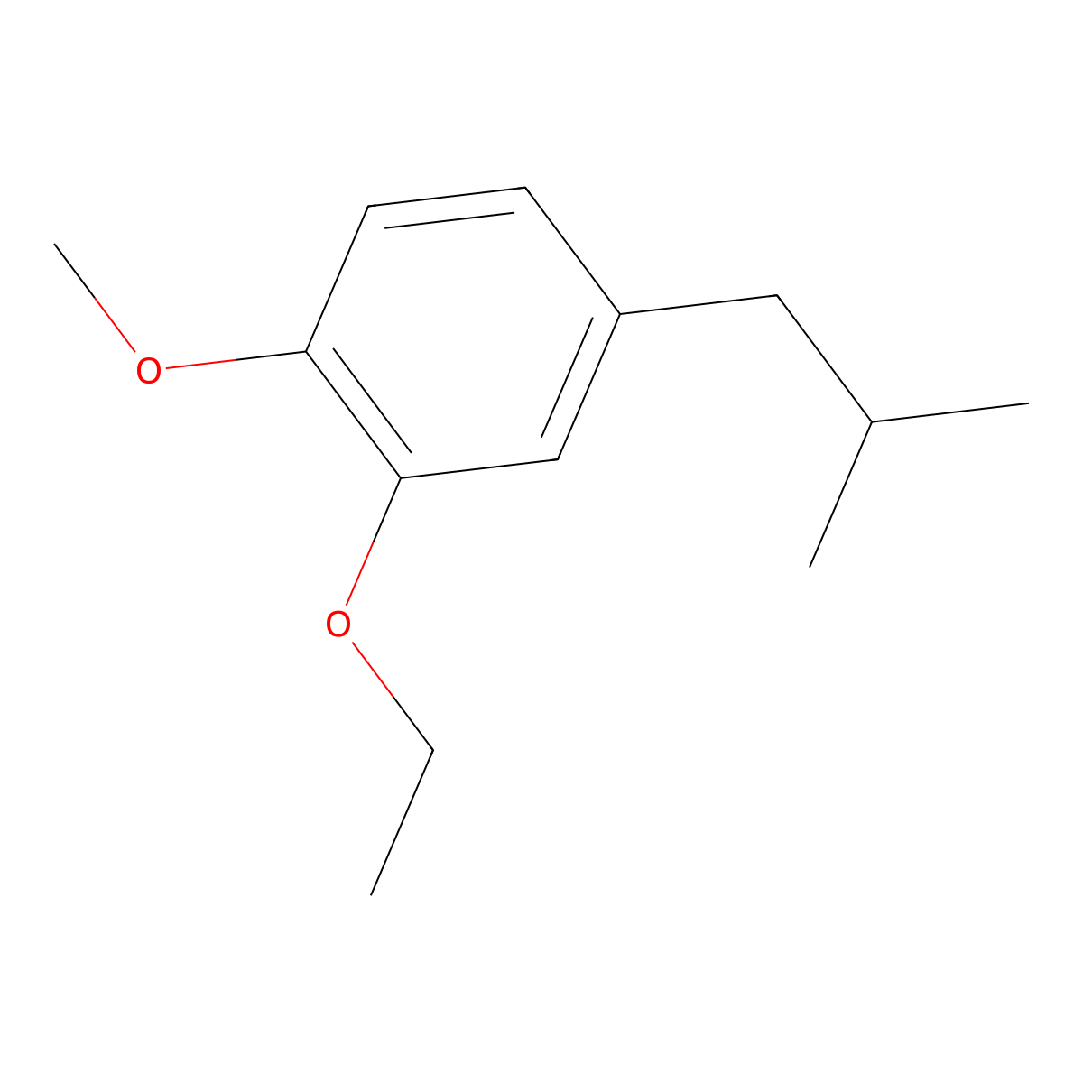 2-Ethoxy-1-methoxy-4-(2-methylpropyl)benzene molecular structure, CAS 155583-49-6