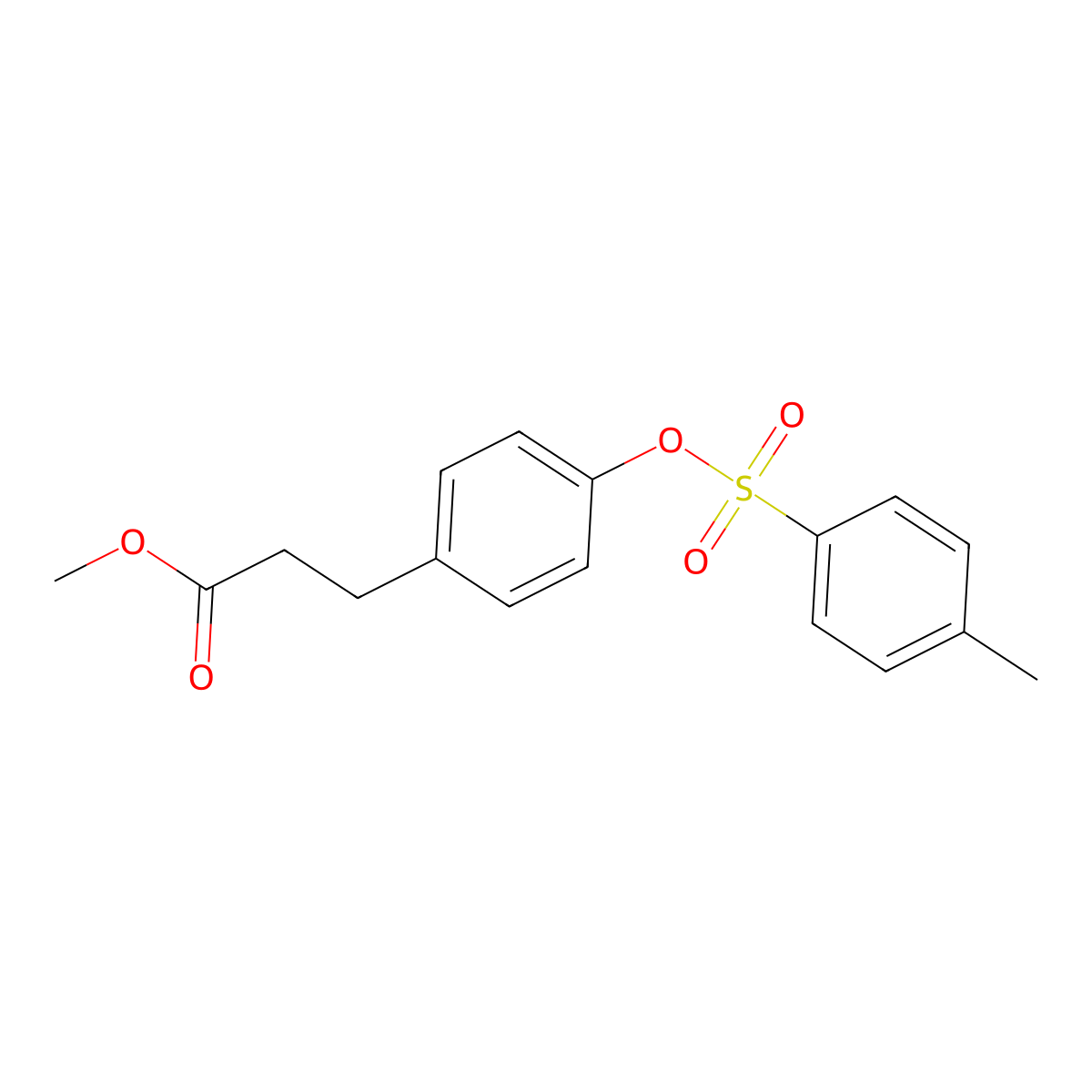 Methyl 3-{4-[(4-methylbenzenesulfonyl)oxy]phenyl}propanoate molecular structure, CAS 1555832-10-4