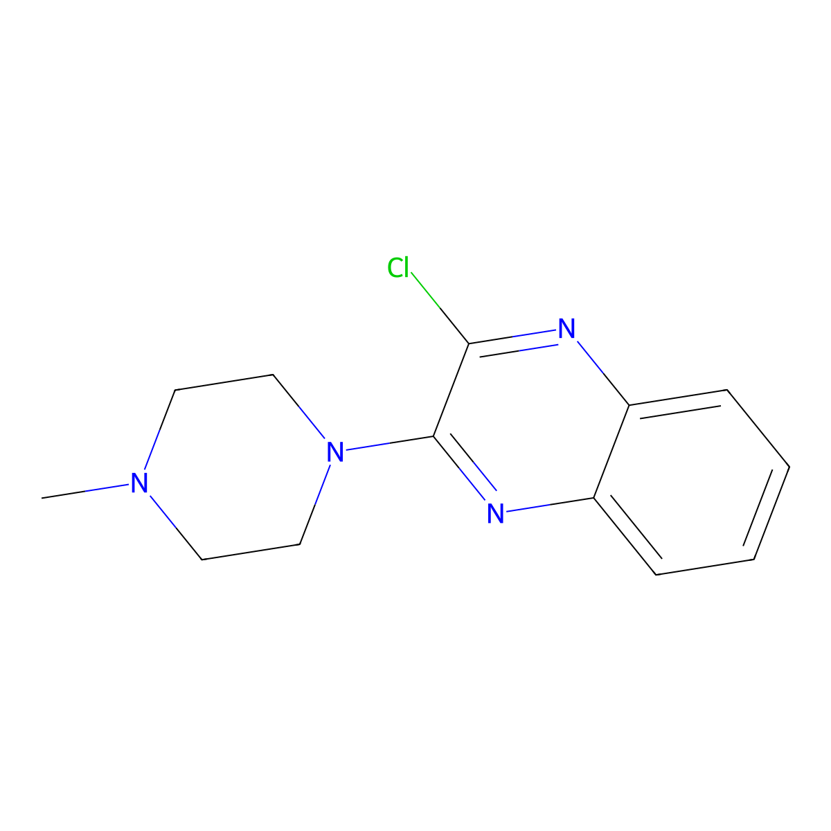 2-Chloro-3-(4-methylpiperazin-1-yl)quinoxaline molecular structure, CAS 155584-74-0