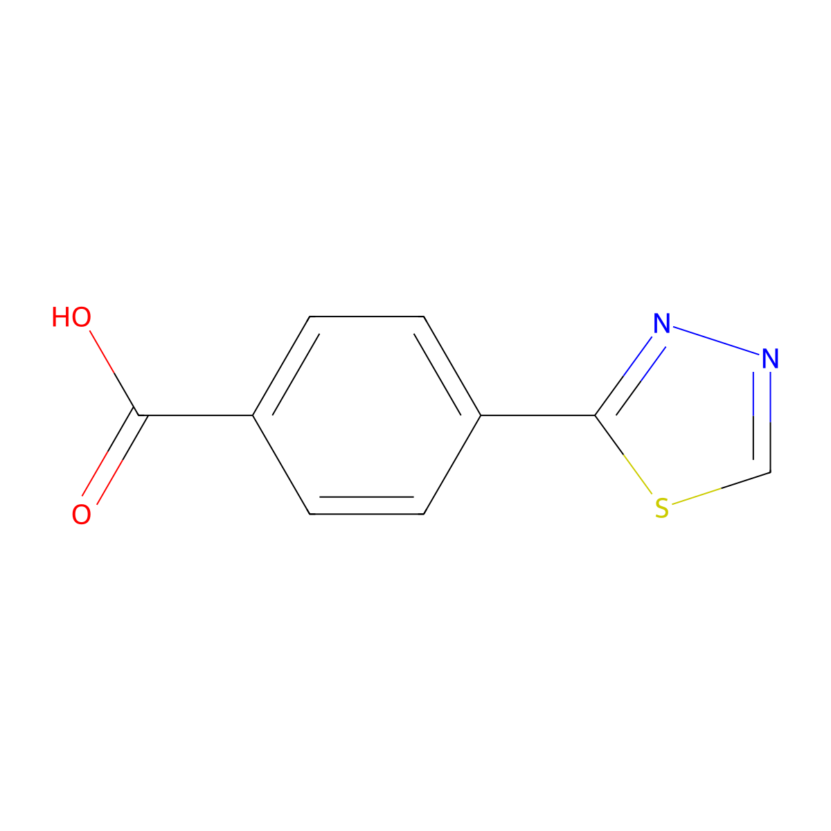 4-(1,3,4-Thiadiazol-2-yl)benzoicacid molecular structure, CAS 1555853-04-7