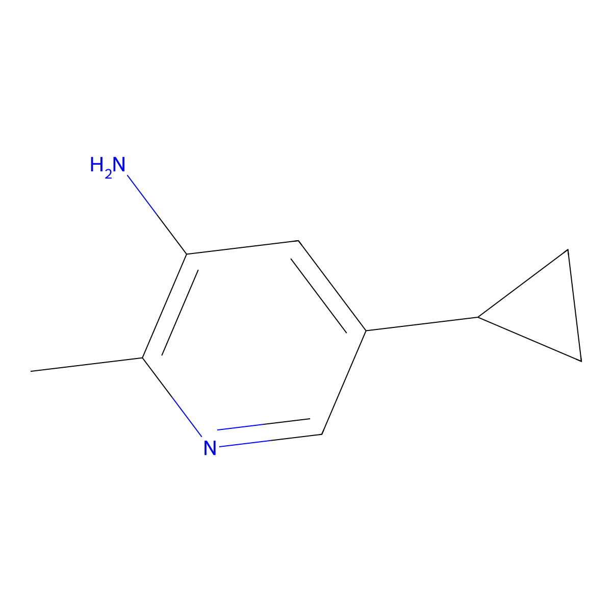 5-Cyclopropyl-2-methylpyridin-3-amine molecular structure, CAS 1555854-13-1