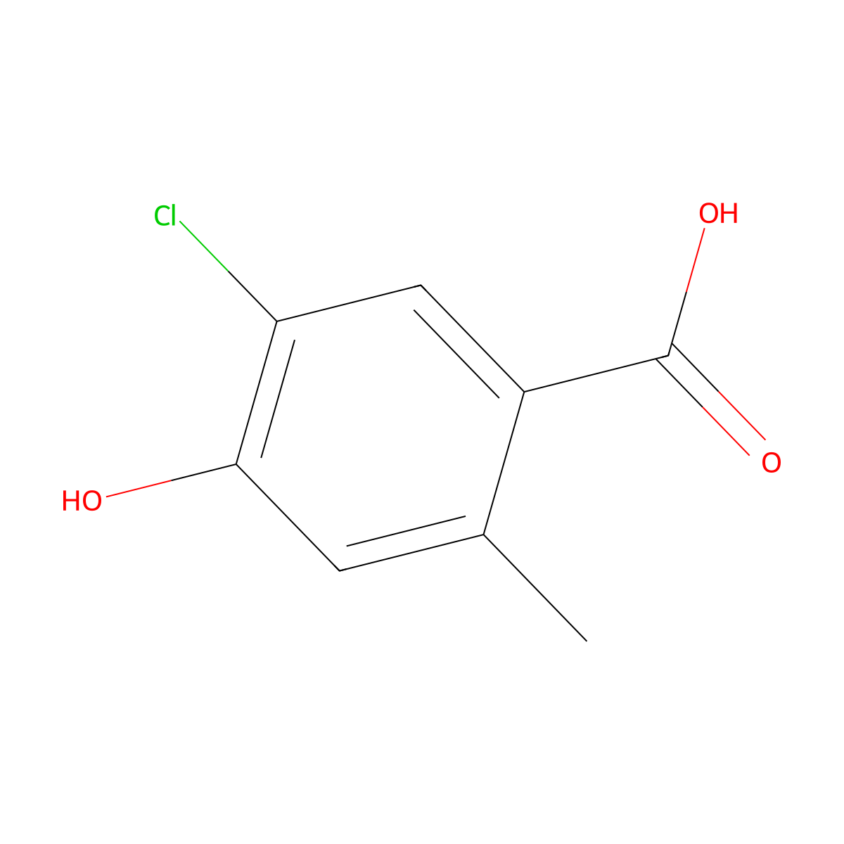 5-Chloro-4-hydroxy-2-methylbenzoic acid molecular structure, CAS 1555855-22-5