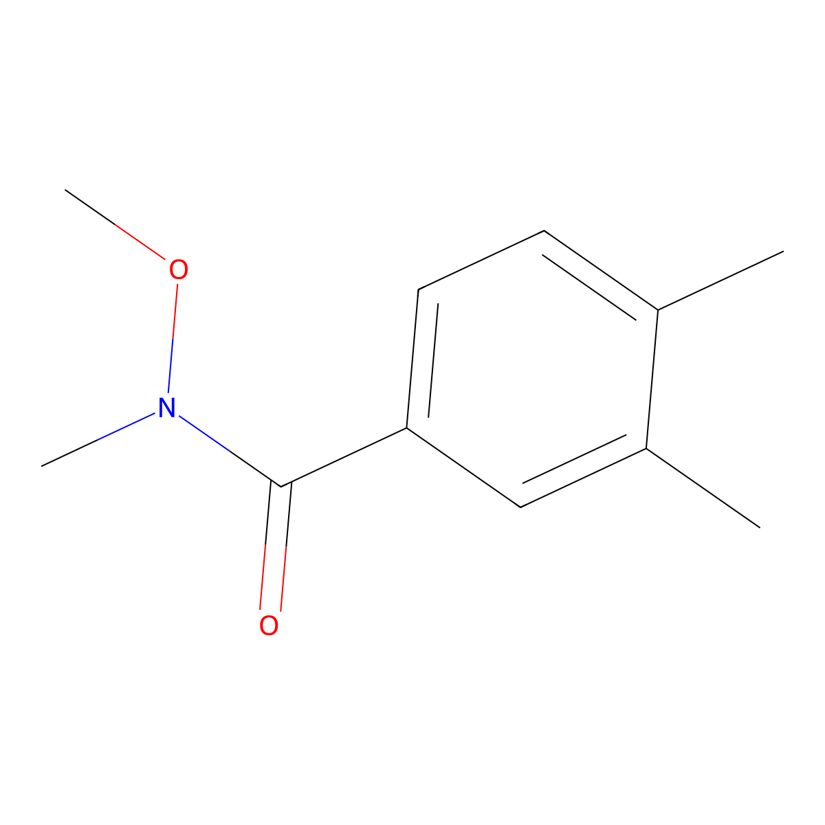 N-methoxy-N,3,4-trimethylbenzamide molecular structure, CAS 155586-40-6