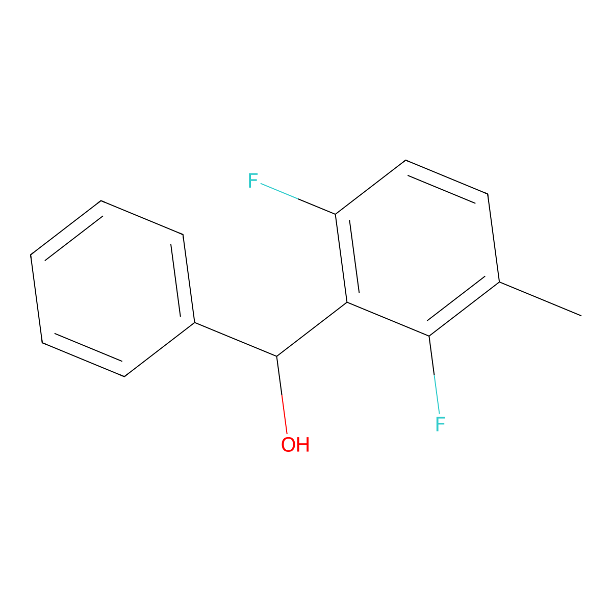 (2,6-Difluoro-3-methylphenyl)(phenyl)methanol molecular structure, CAS 1555873-84-1