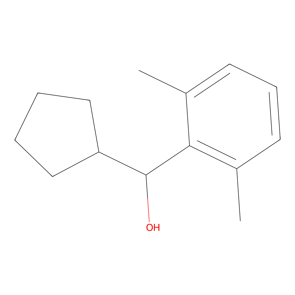alpha-Cyclopentyl-2,6-dimethylbenzenemethanol molecular structure, CAS 1555880-46-0