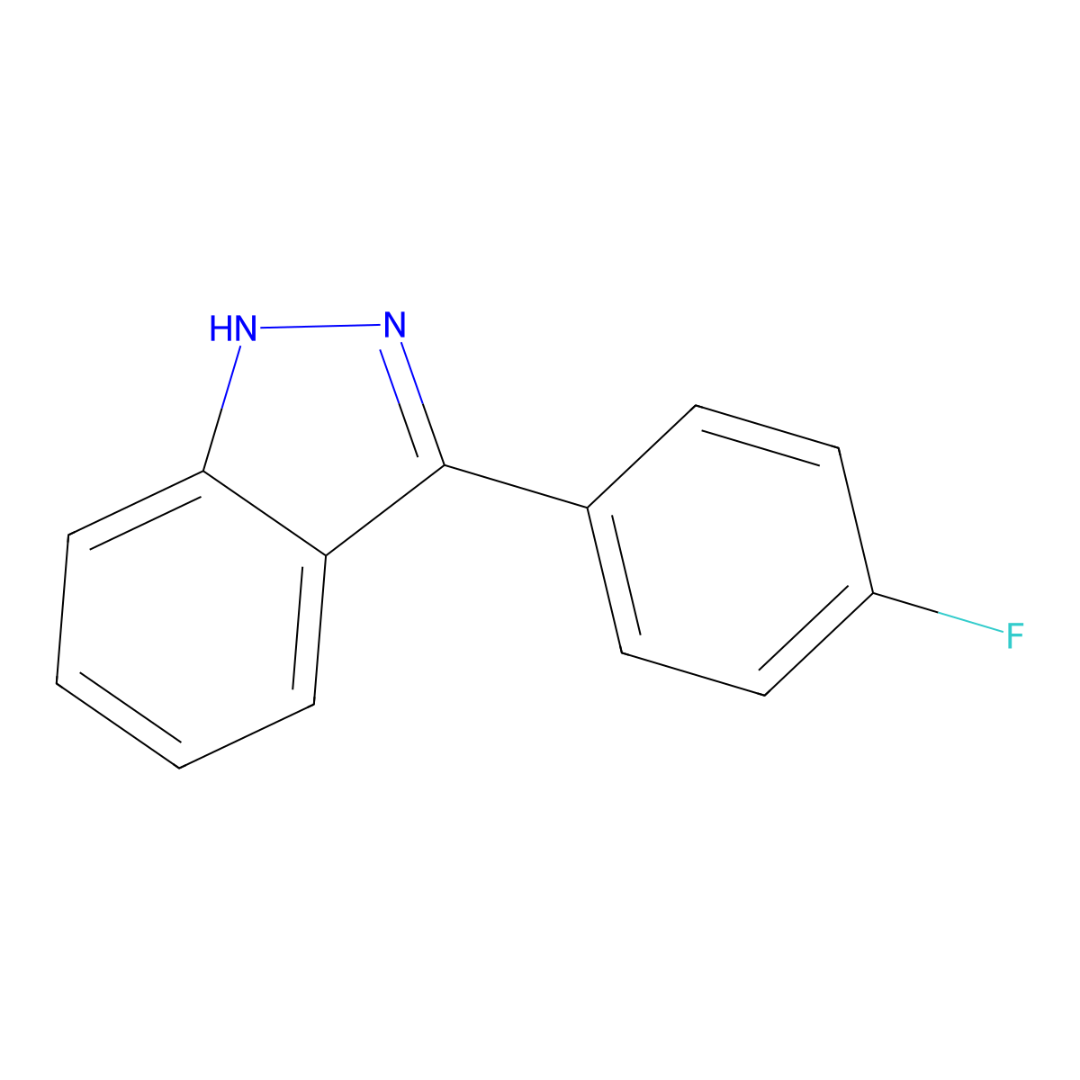 3-(4-fluorophenyl)-1H-indazole molecular structure, CAS 155590-27-5