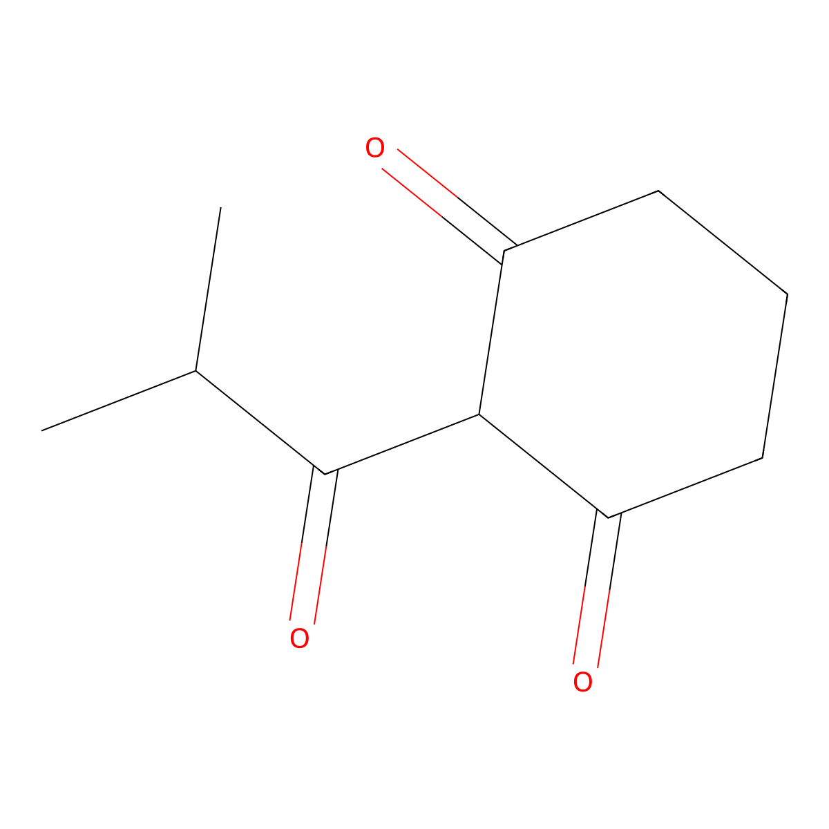 1,3-Cyclohexanedione, 2-(2-methyl-1-oxopropyl)- molecular structure, CAS 155590-28-6