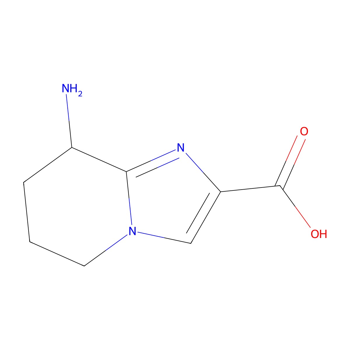 8-amino-5H,6H,7H,8H-imidazo[1,2-a]pyridine-2-carboxylic acid molecular structure, CAS 1555900-52-1