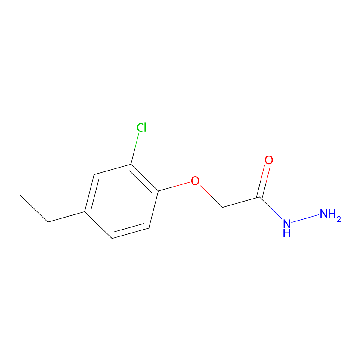 2-(2-Chloro-4-ethylphenoxy)acetohydrazide molecular structure, CAS 1555921-44-2