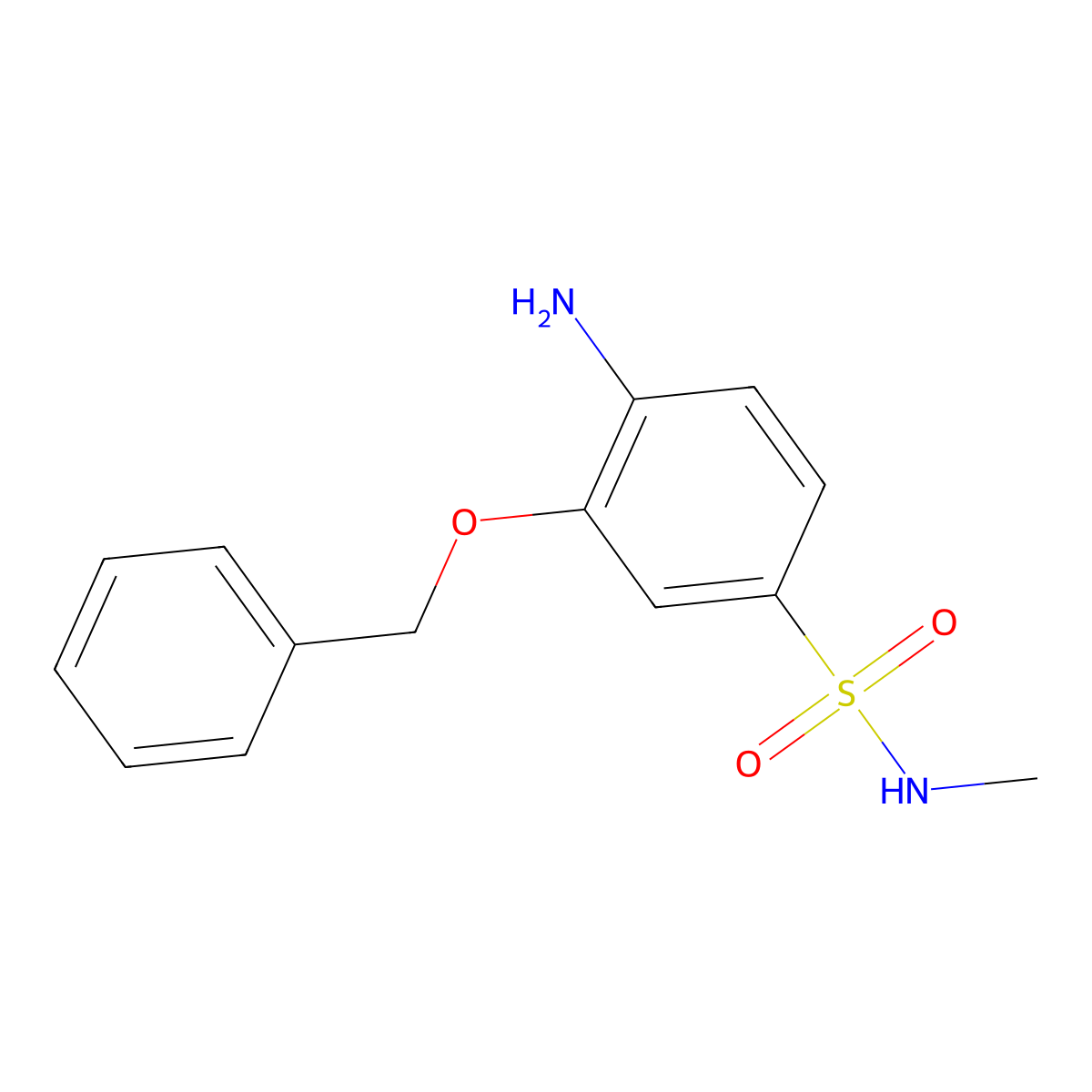 4-amino-3-(benzyloxy)-N-methylbenzene-1-sulfonamide molecular structure, CAS 1555940-00-5