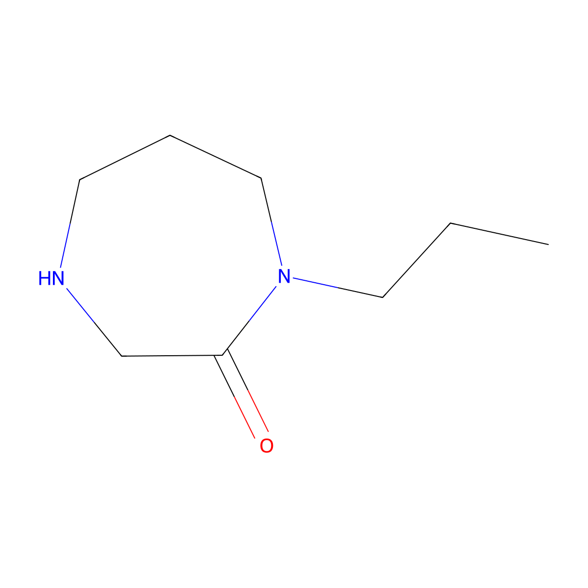 1-Propyl-1,4-diazepan-2-one molecular structure, CAS 155595-81-6