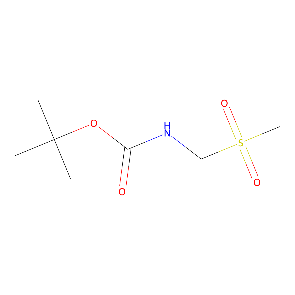 Methanesulfonylmethyl-carbamic acid tert-butyl ester molecular structure, CAS 1555965-44-0
