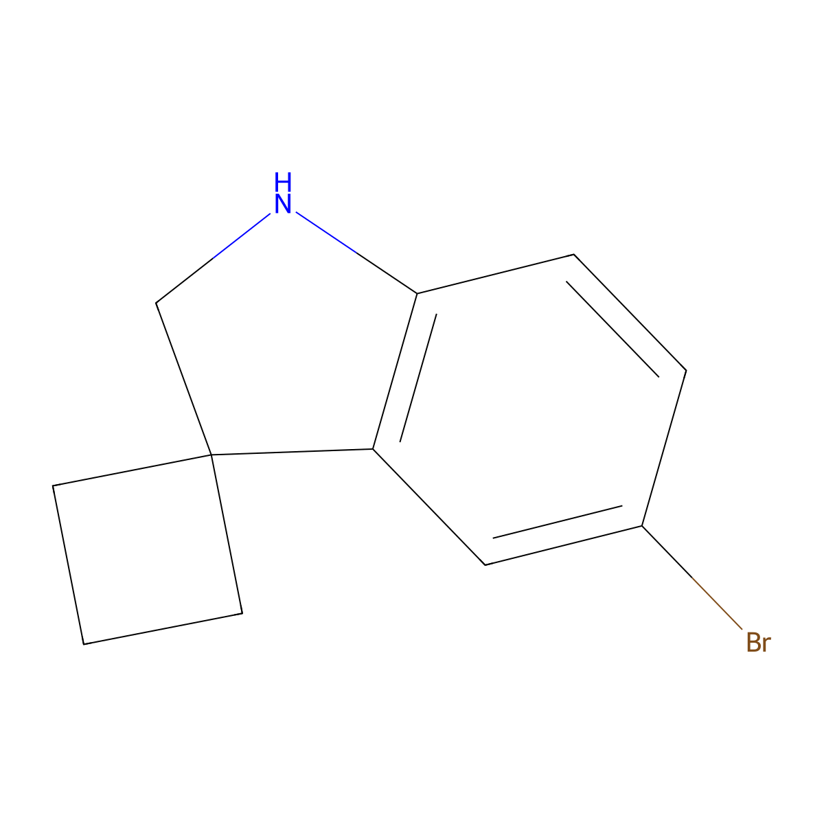 5'-Bromospiro[cyclobutane-1,3'-indoline] molecular structure, CAS 1555987-93-3