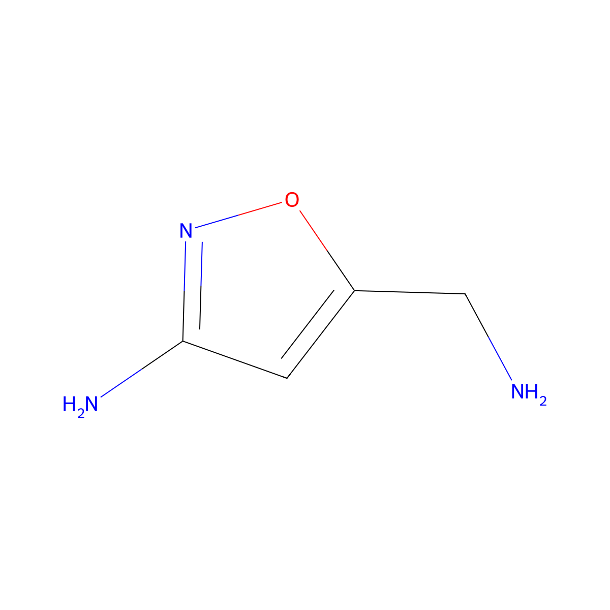 5-(Aminomethyl)-1,2-oxazol-3-amine molecular structure, CAS 1555990-80-1