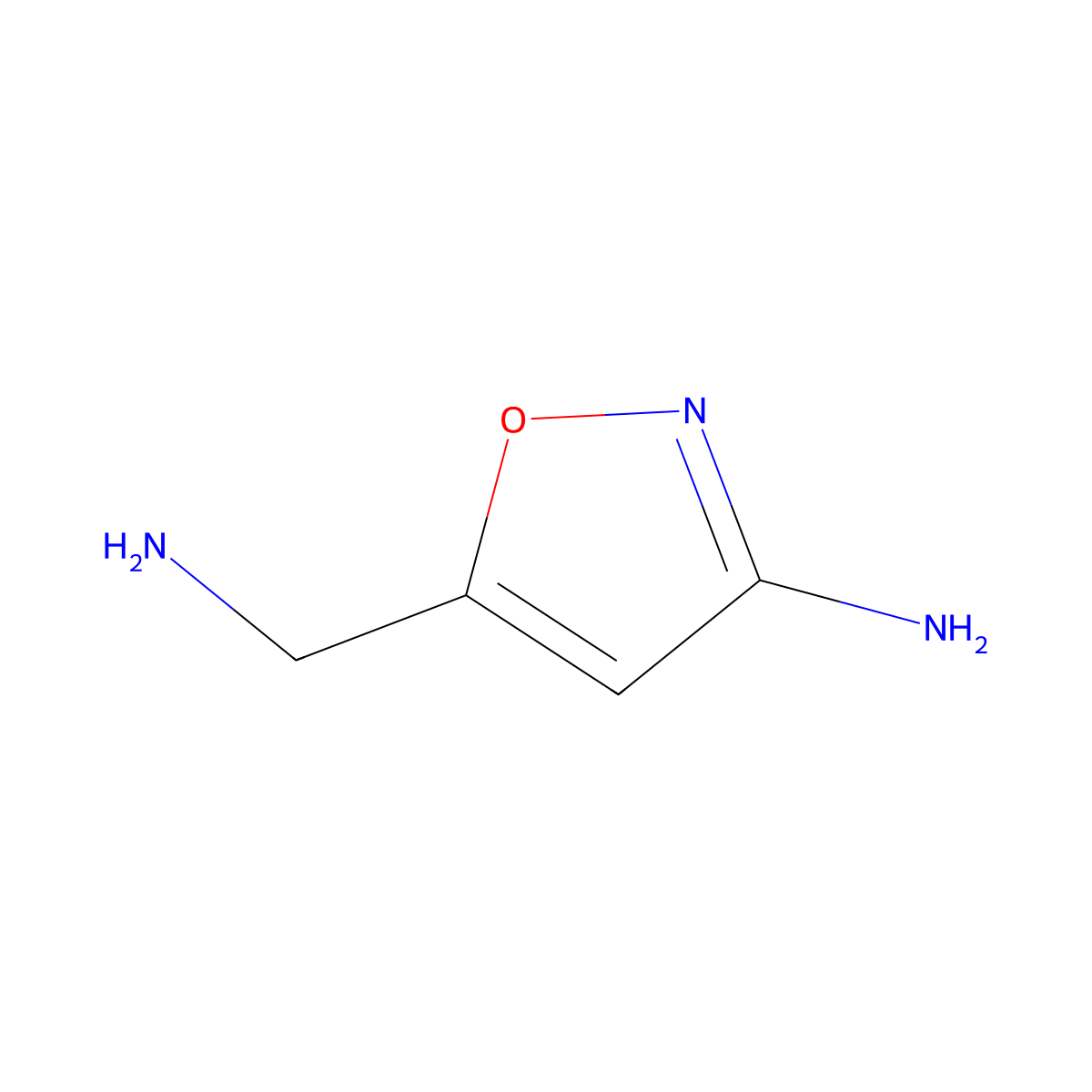 5-(Aminomethyl)-1,2-oxazol-3-amine molecular structure, CAS 1555990-80-1