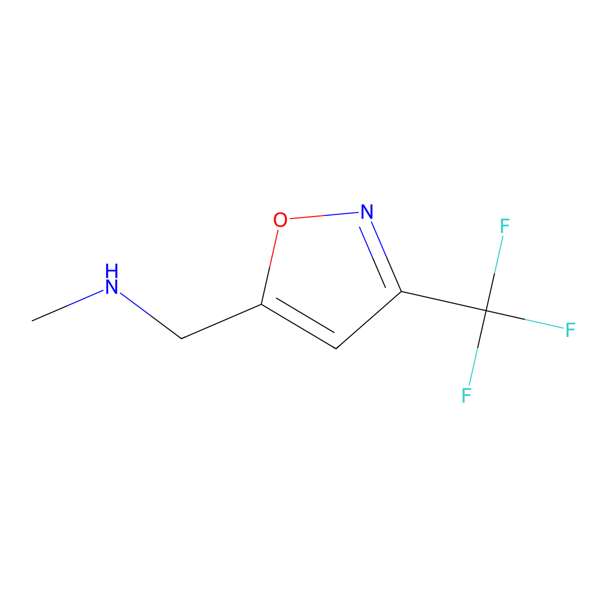 N-Methyl-1-(3-(trifluoromethyl)isoxazol-5-yl)methanamine molecular structure, CAS 1555991-02-0