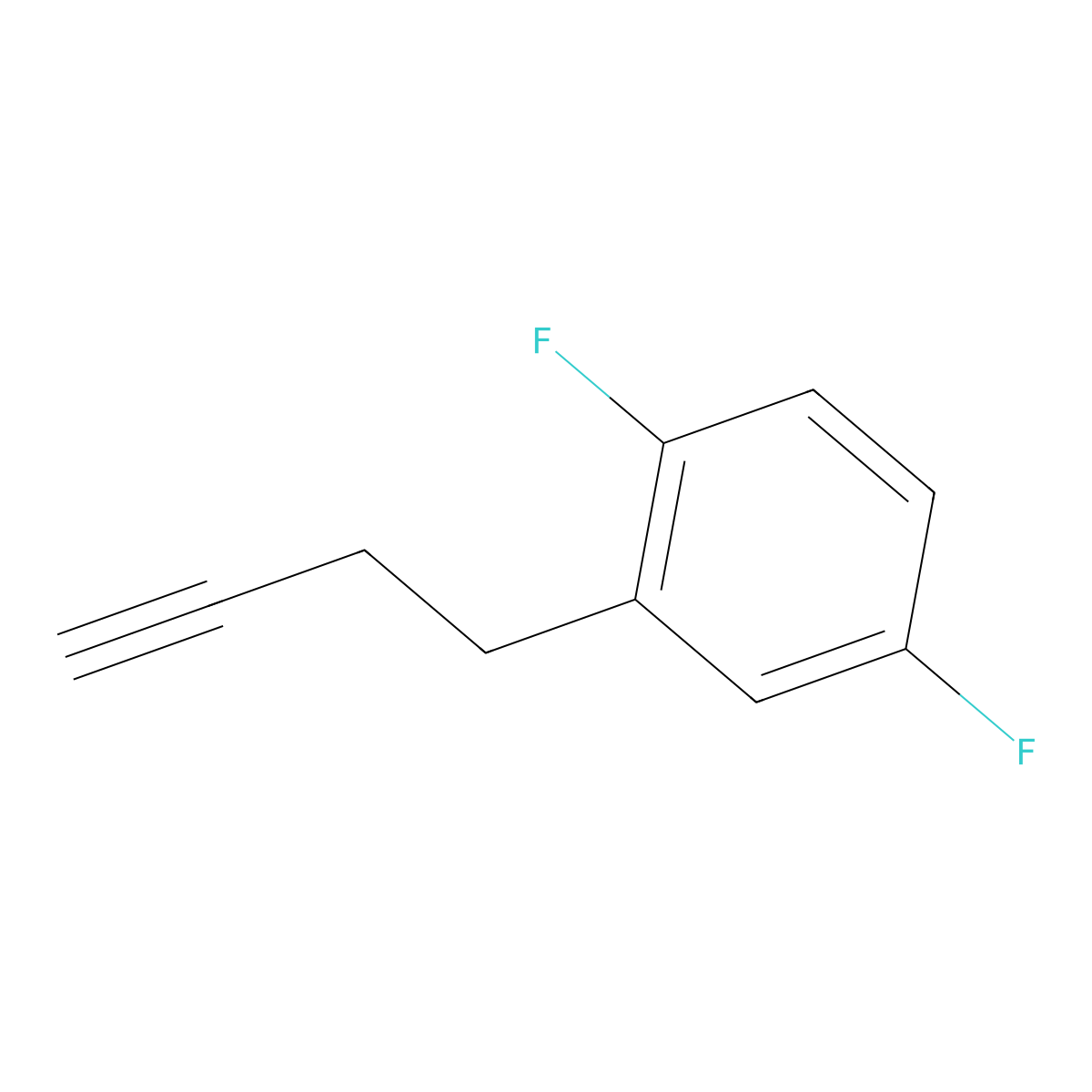 2-(But-3-yn-1-yl)-1,4-difluorobenzene molecular structure, CAS 1555991-23-5