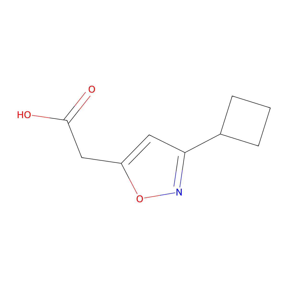 2-(3-Cyclobutyl-1,2-oxazol-5-yl)acetic acid molecular structure, CAS 1555991-55-3