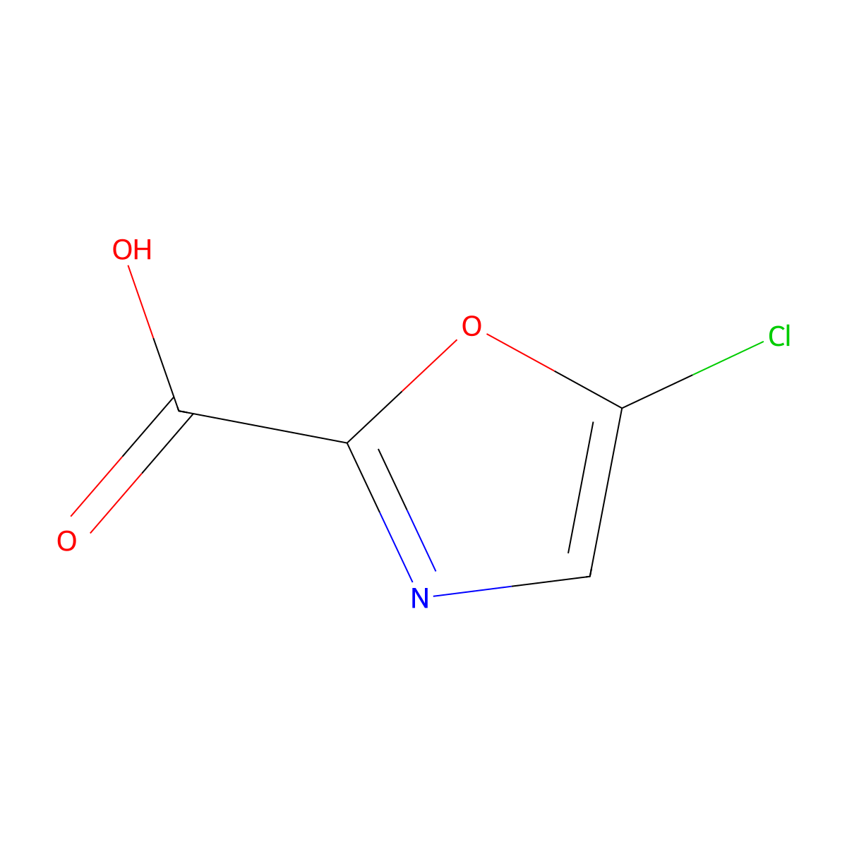 5-Chlorooxazole-2-carboxylic acid molecular structure, CAS 1555994-82-5