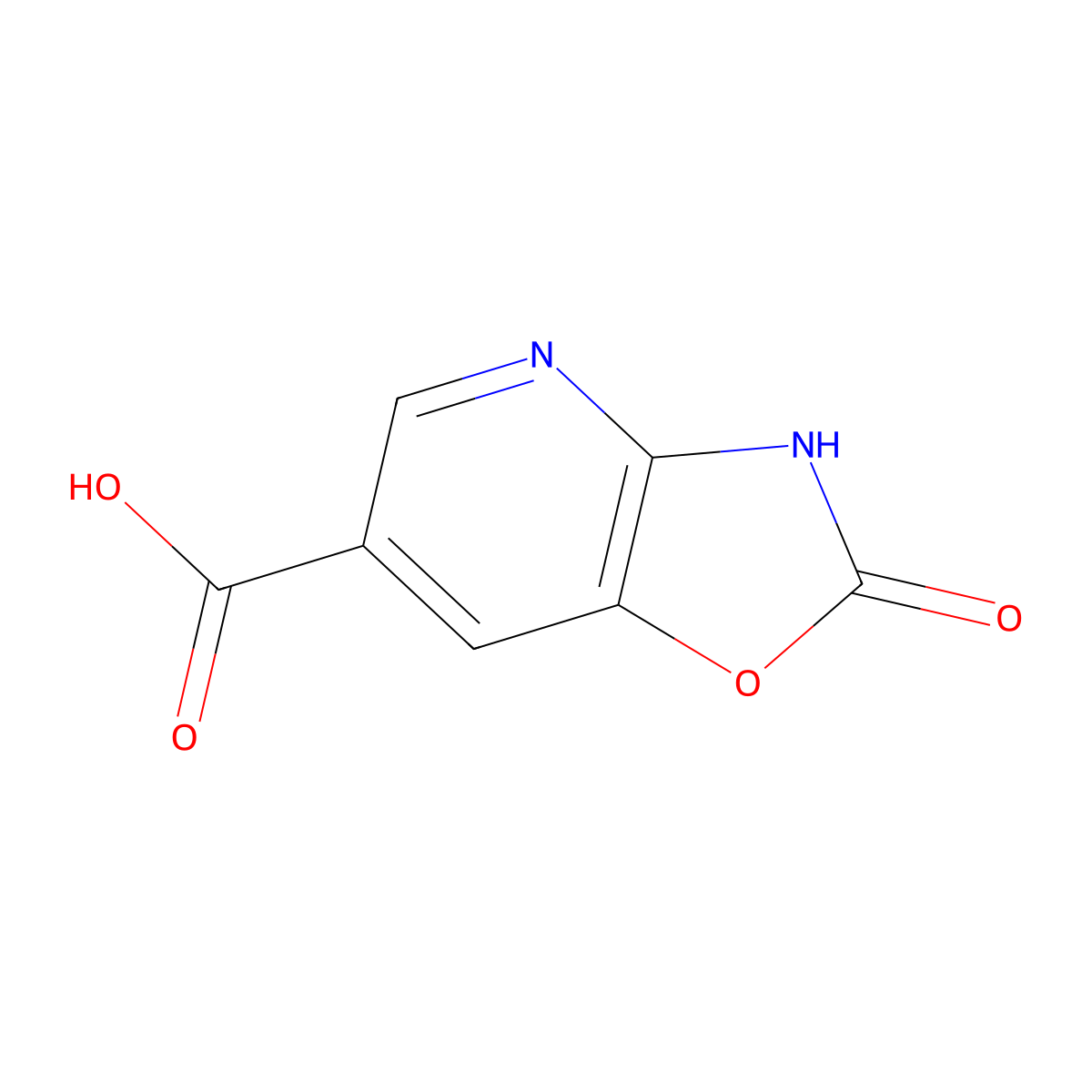2-Oxo-2,3-dihydrooxazolo[4,5-b]pyridine-6-carboxylic acid molecular structure, CAS 1555998-02-1