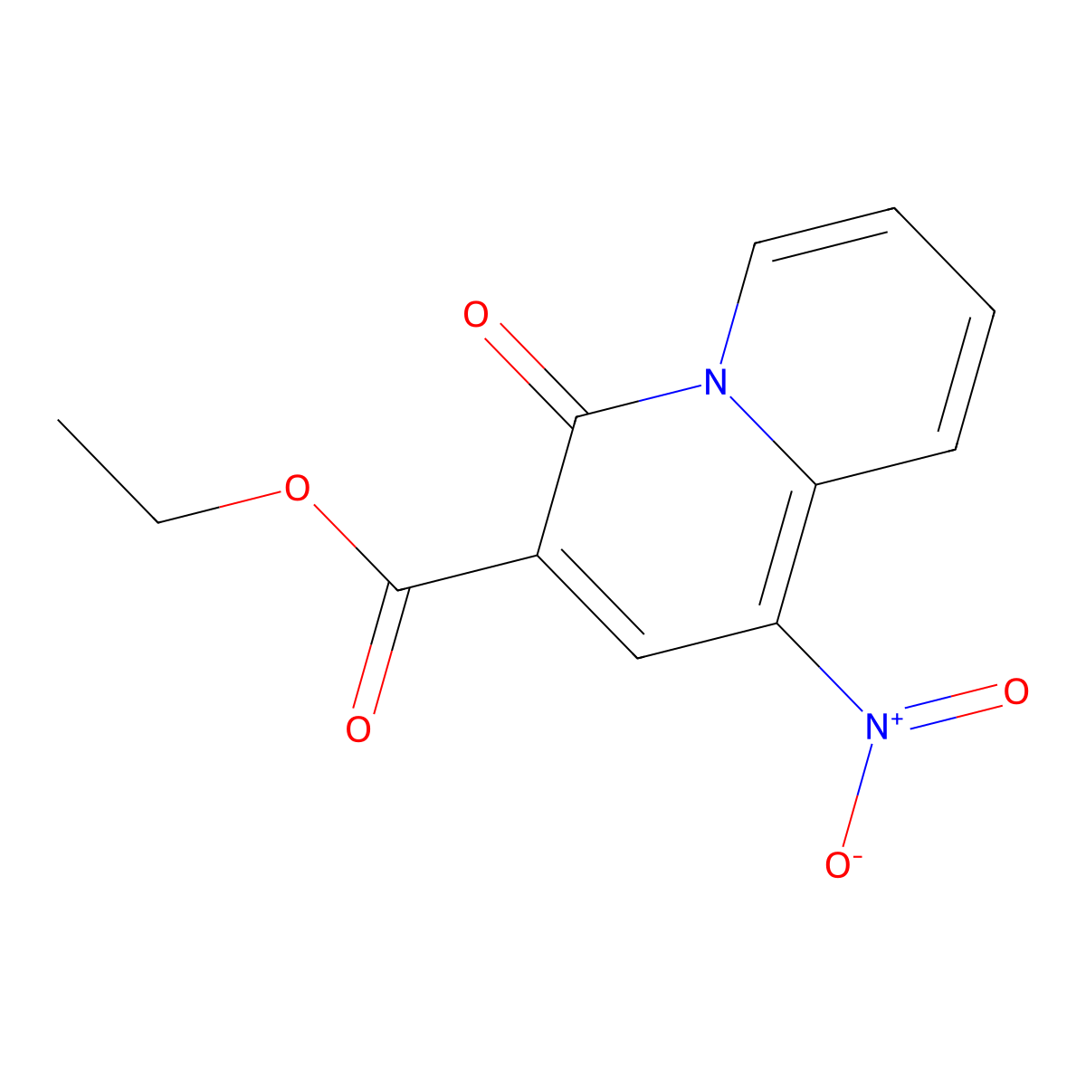 ethyl 1-nitro-4-oxo-4H-quinolizine-3-carboxylate molecular structure, CAS 1556-30-5