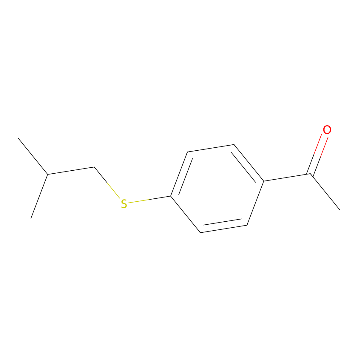 Ethanone, 1-[4-[(2-methylpropyl)thio]phenyl]- molecular structure, CAS 15560-11-9