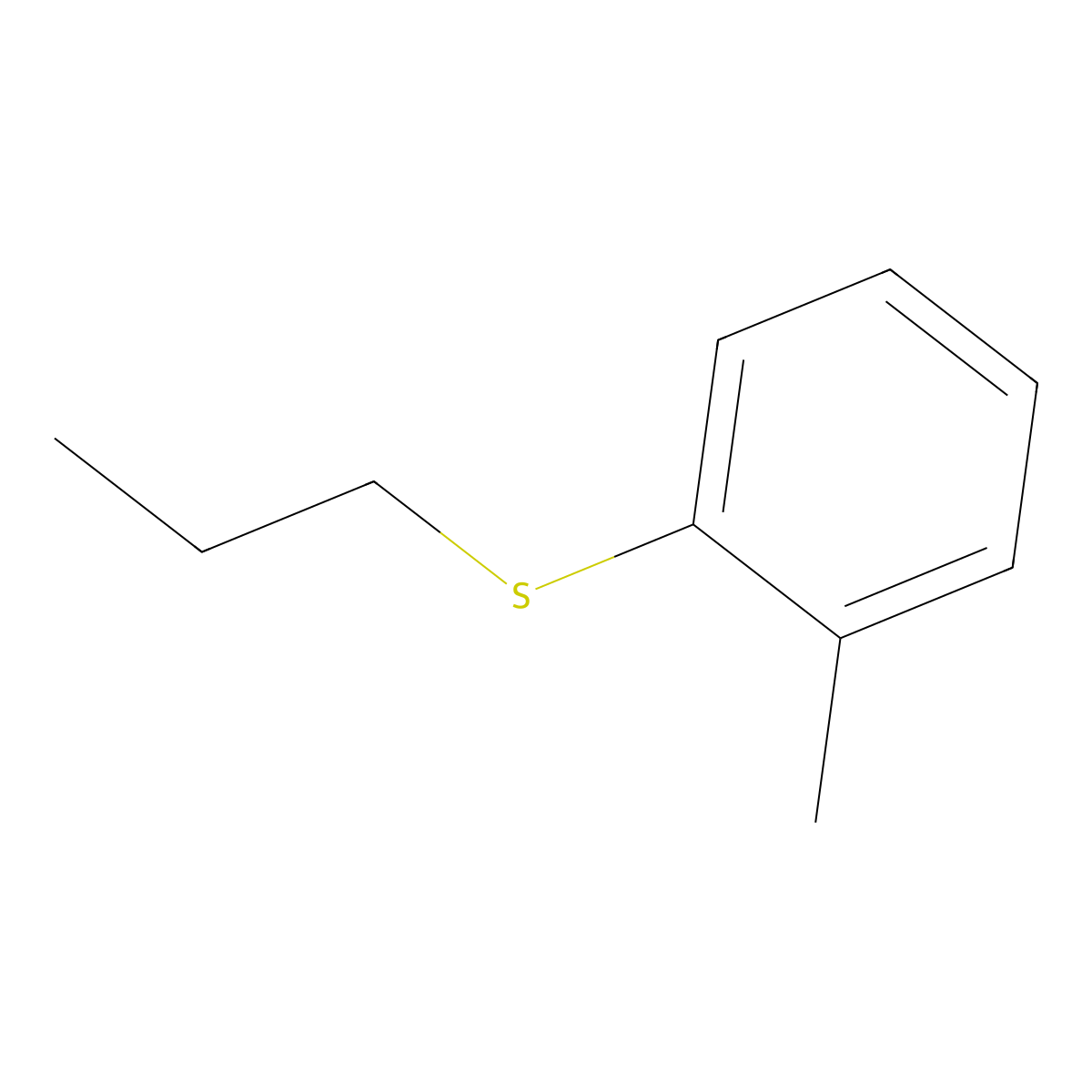 Benzene, methyl(propylthio)- molecular structure, CAS 15560-97-1