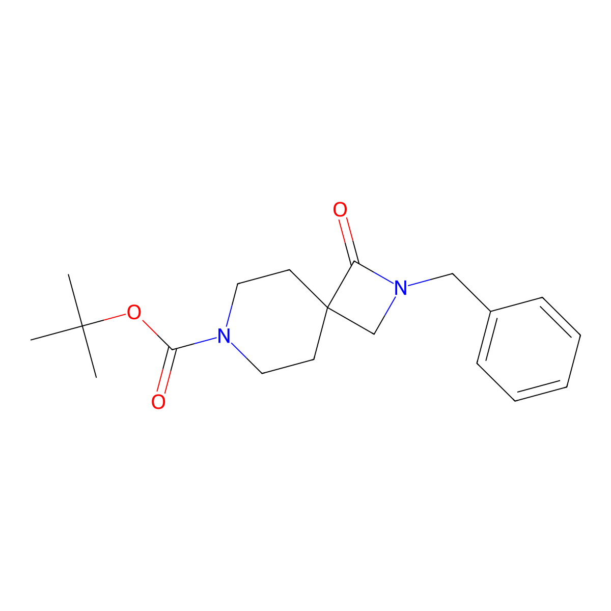 tert-Butyl 2-benzyl-1-oxo-2,7-diazaspiro[3.5]nonane-7-carboxylate molecular structure, CAS 155600-89-8
