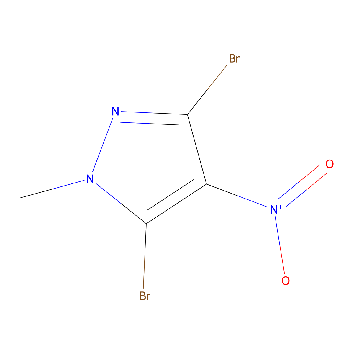 3,5-Dibromo-1-methyl-4-nitro-1H-pyrazole molecular structure, CAS 155600-99-0