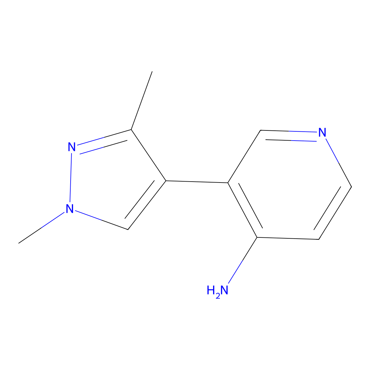 3-(1,3-Dimethyl-1H-pyrazol-4-yl)-4-pyridinamine molecular structure, CAS 1556001-11-6