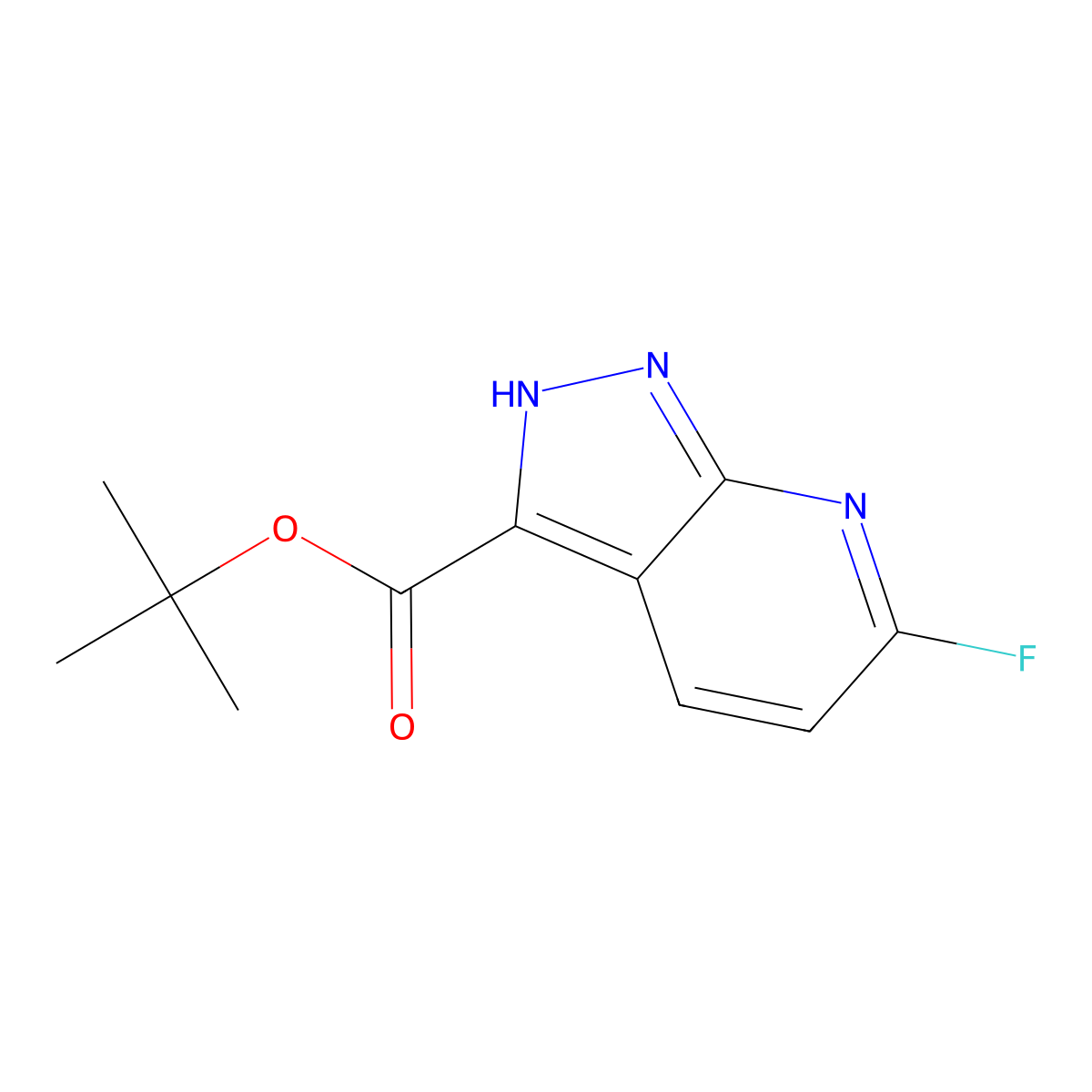 tert-butyl 6-fluoro-1H-pyrazolo[3,4-b]pyridine-3-carboxylate molecular structure, CAS 155601-71-1