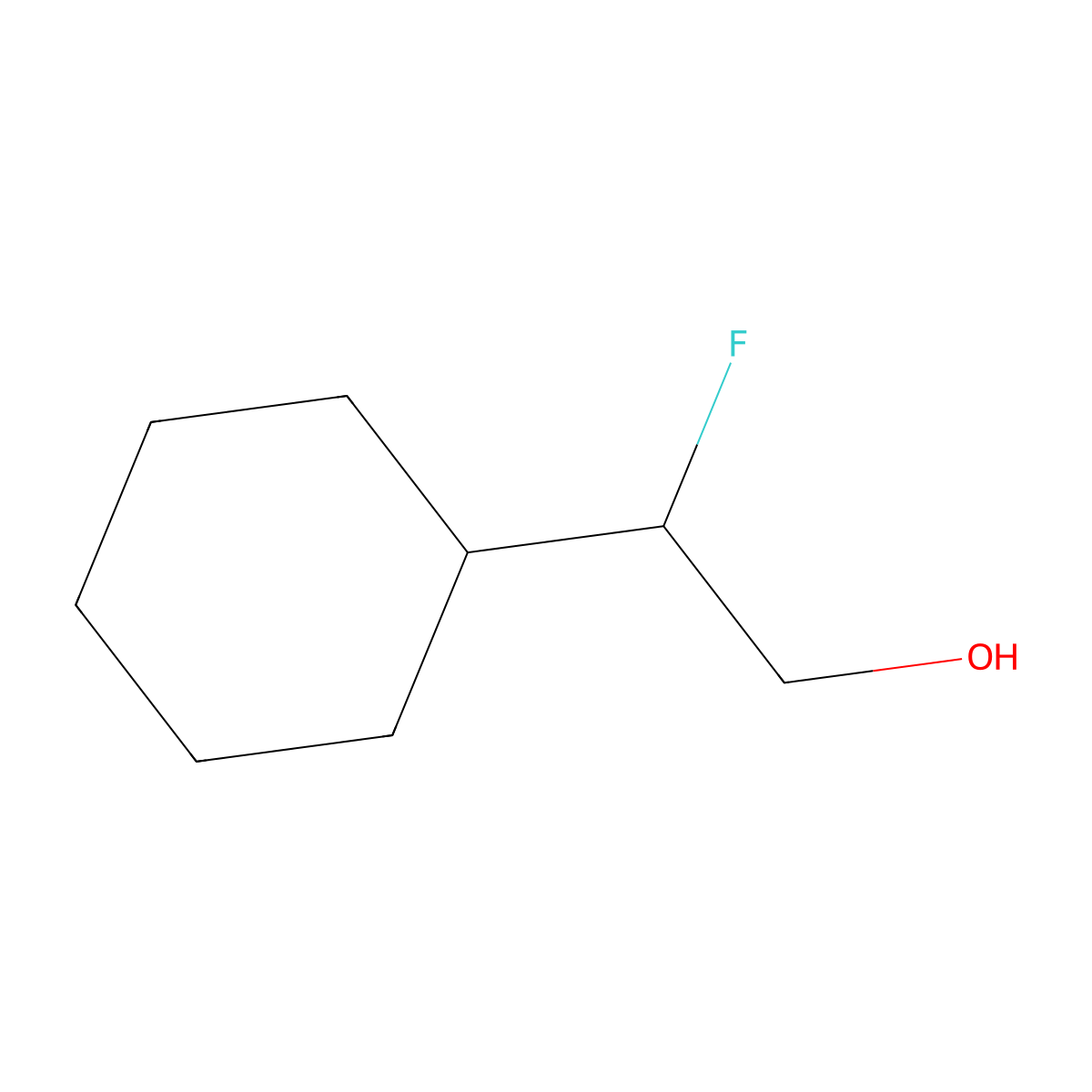 2-Cyclohexyl-2-fluoroethan-1-ol molecular structure, CAS 1556027-16-7