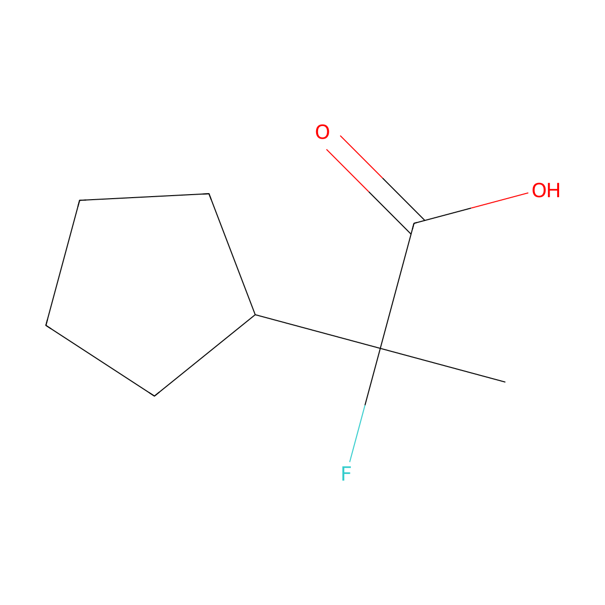 2-Cyclopentyl-2-fluoropropanoic acid molecular structure, CAS 1556028-61-5