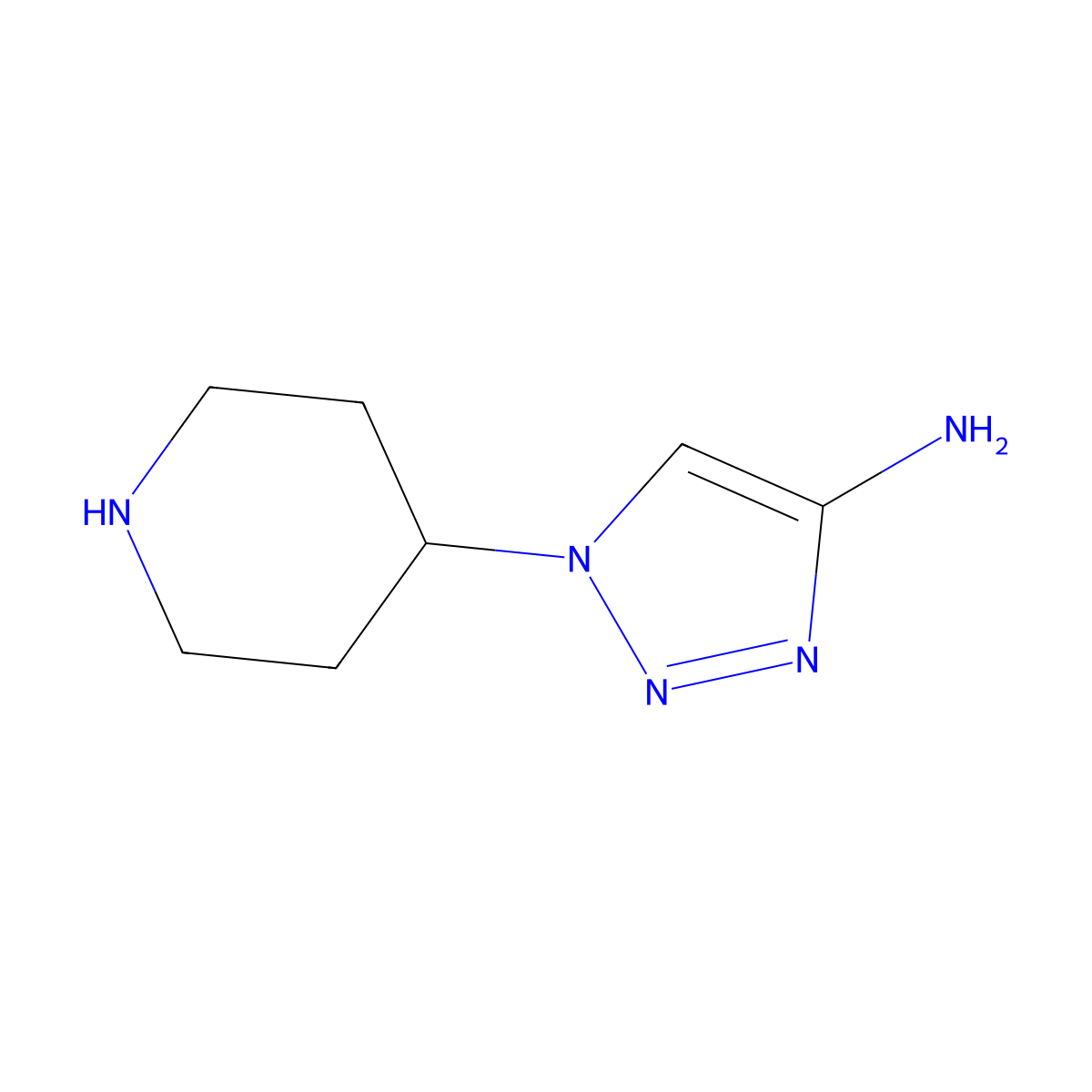 1-(Piperidin-4-yl)-1h-1,2,3-triazol-4-amine molecular structure, CAS 1556029-23-2