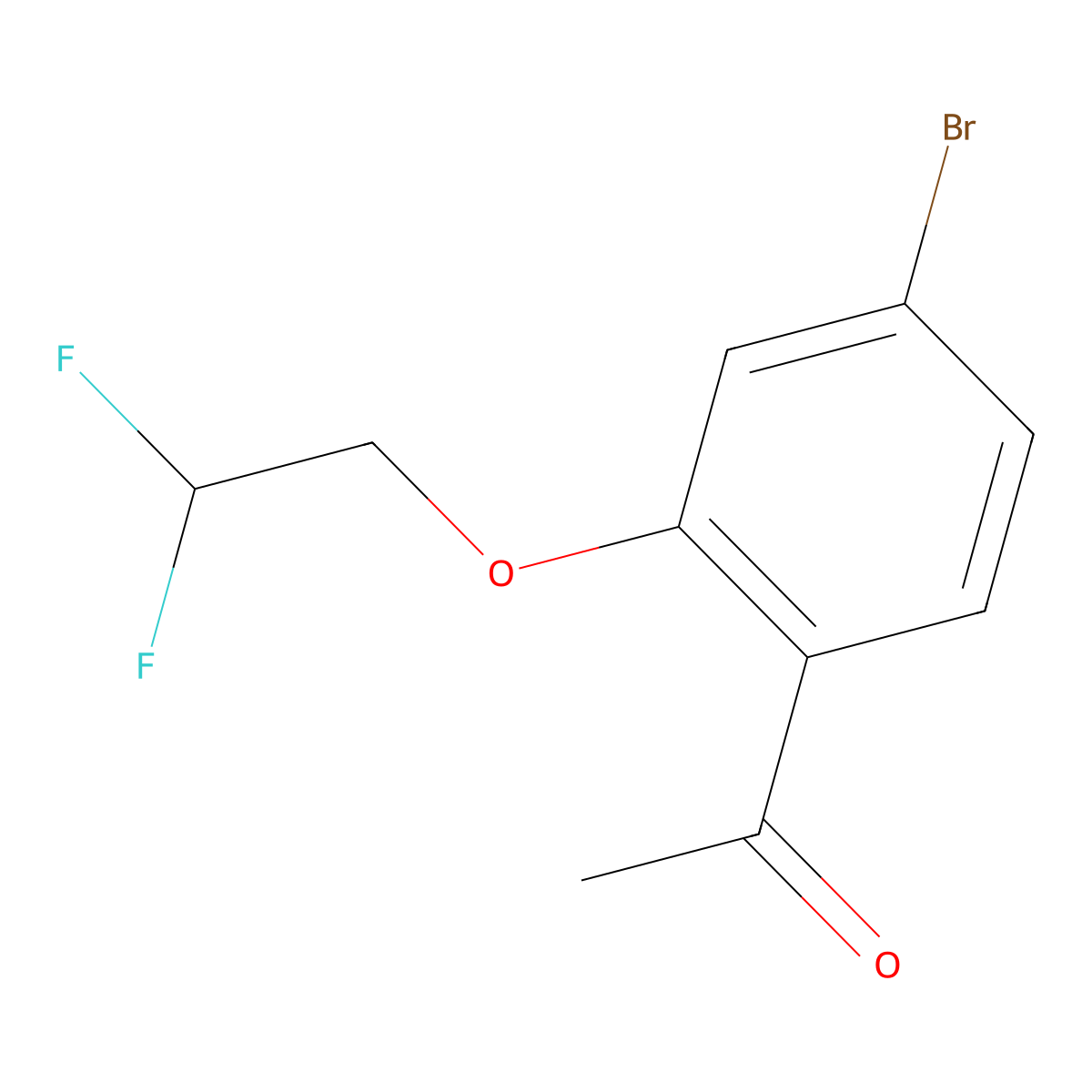 1-[4-Bromo-2-(2,2-difluoroethoxy)phenyl]ethan-1-one molecular structure, CAS 1556043-73-2
