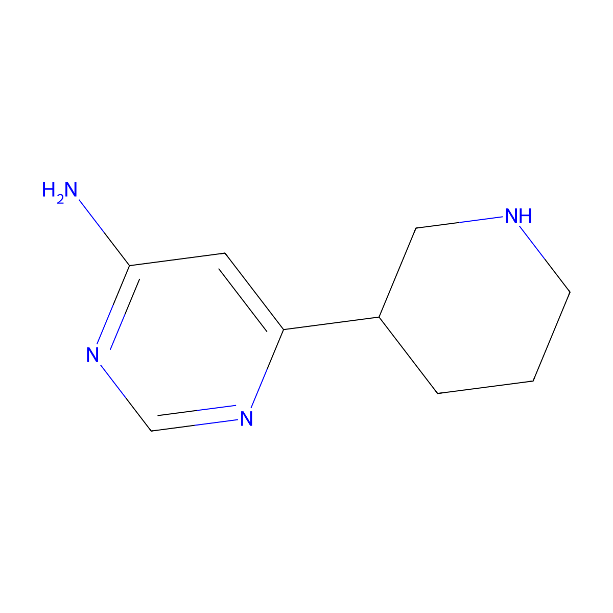 6-(Piperidin-3-yl)pyrimidin-4-amine molecular structure, CAS 1556045-94-3