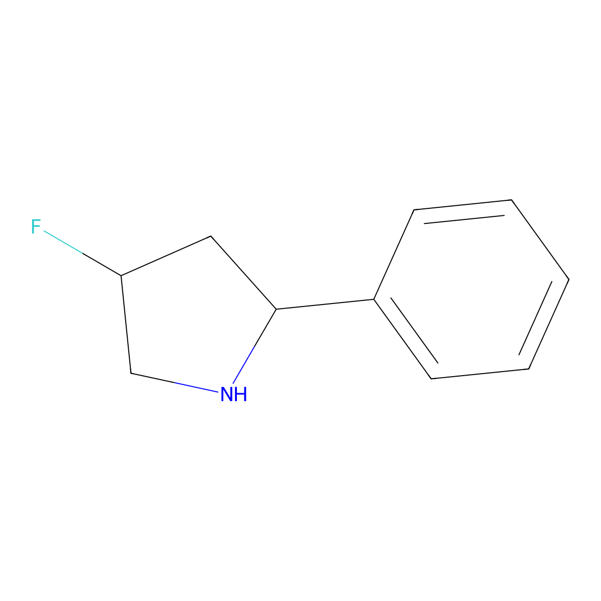 4-Fluoro-2-phenylpyrrolidine molecular structure, CAS 1556046-38-8
