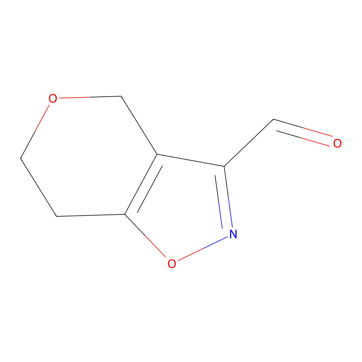 4H,6H,7H-pyrano(3,4-d)(1,2)oxazole-3-carbaldehyde molecular structure, CAS 1556047-58-5
