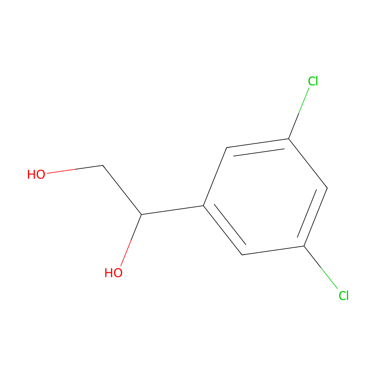1-(3,5-Dichlorophenyl)ethane-1,2-diol molecular structure, CAS 1556048-27-1