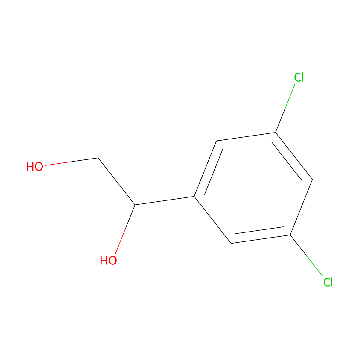 1-(3,5-Dichlorophenyl)ethane-1,2-diol molecular structure, CAS 1556048-27-1