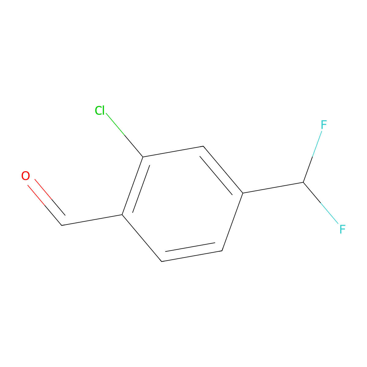 2-Chloro-4-(difluoromethyl)benzaldehyde molecular structure, CAS 1556048-54-4