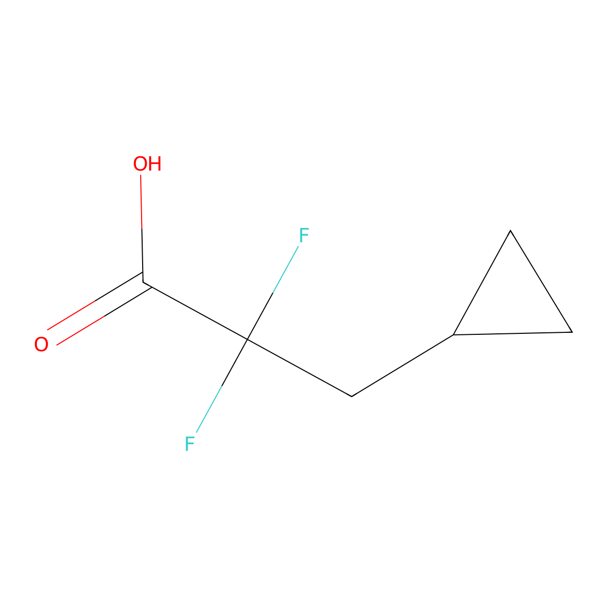 3-Cyclopropyl-2,2-difluoropropanoic acid molecular structure, CAS 1556048-70-4