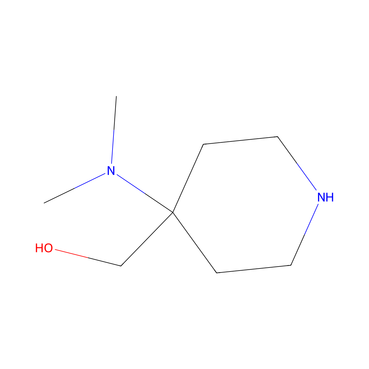 [4-(Dimethylamino)-4-piperidyl]methanol molecular structure, CAS 1556049-54-7