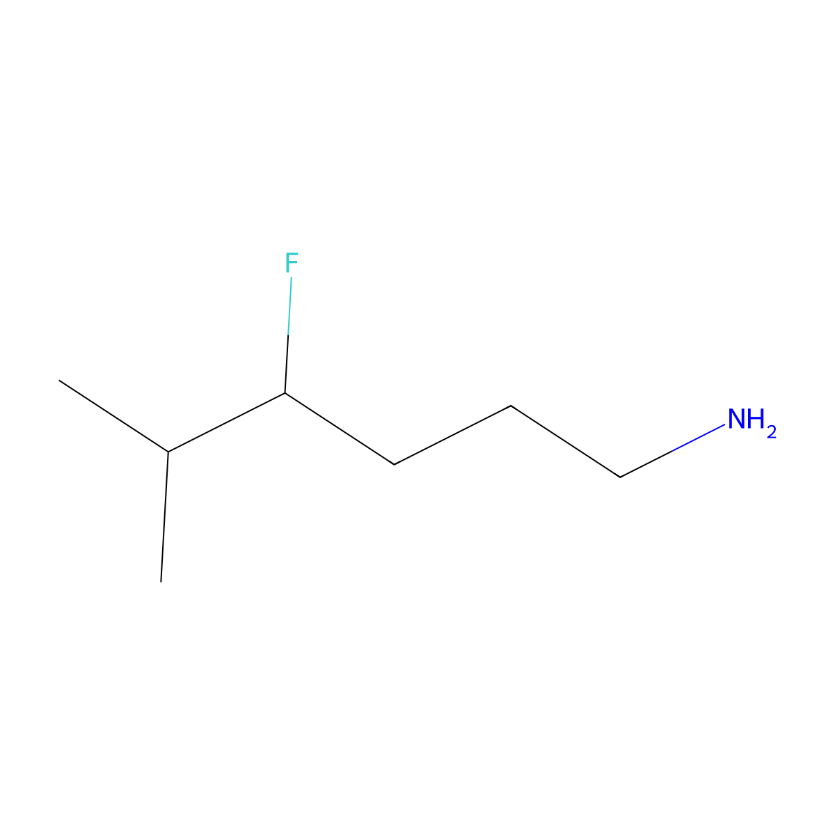 4-Fluoro-5-methylhexan-1-amine molecular structure, CAS 1556050-08-8