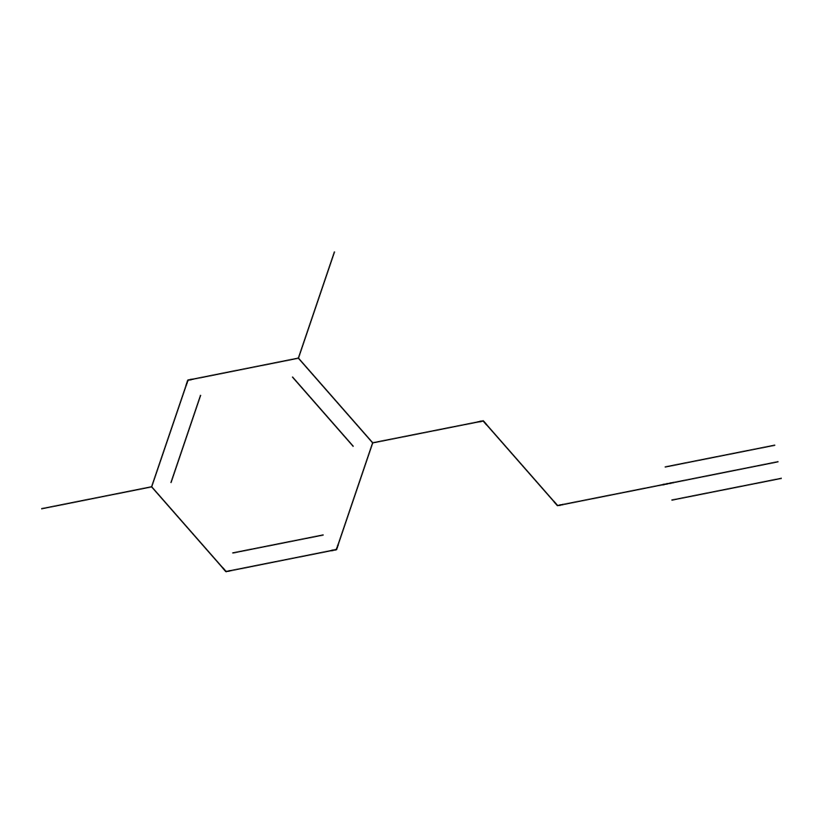 1-(But-3-yn-1-yl)-2,4-dimethylbenzene molecular structure, CAS 1556051-37-6