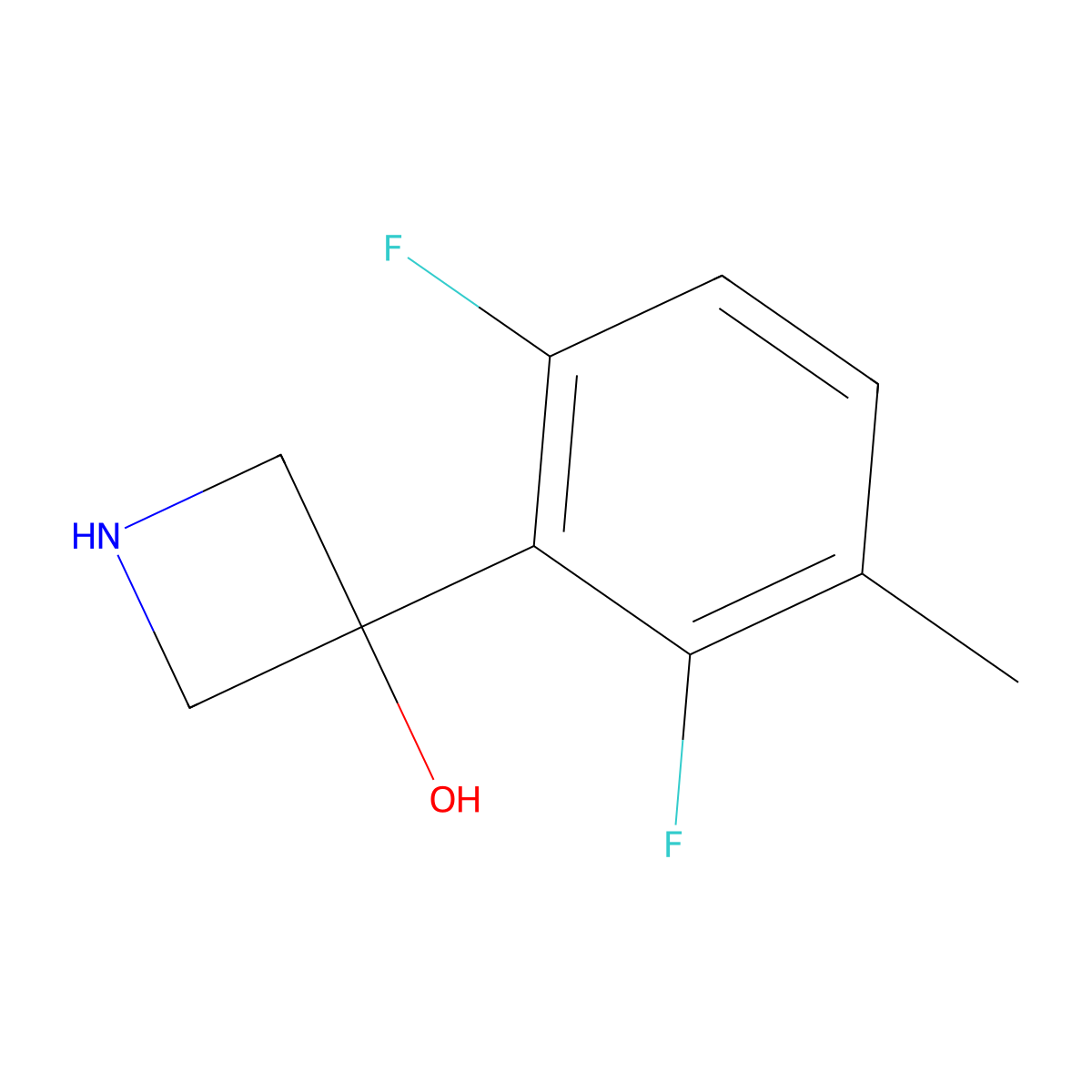 3-(2,6-Difluoro-3-methylphenyl)azetidin-3-ol molecular structure, CAS 1556067-35-6
