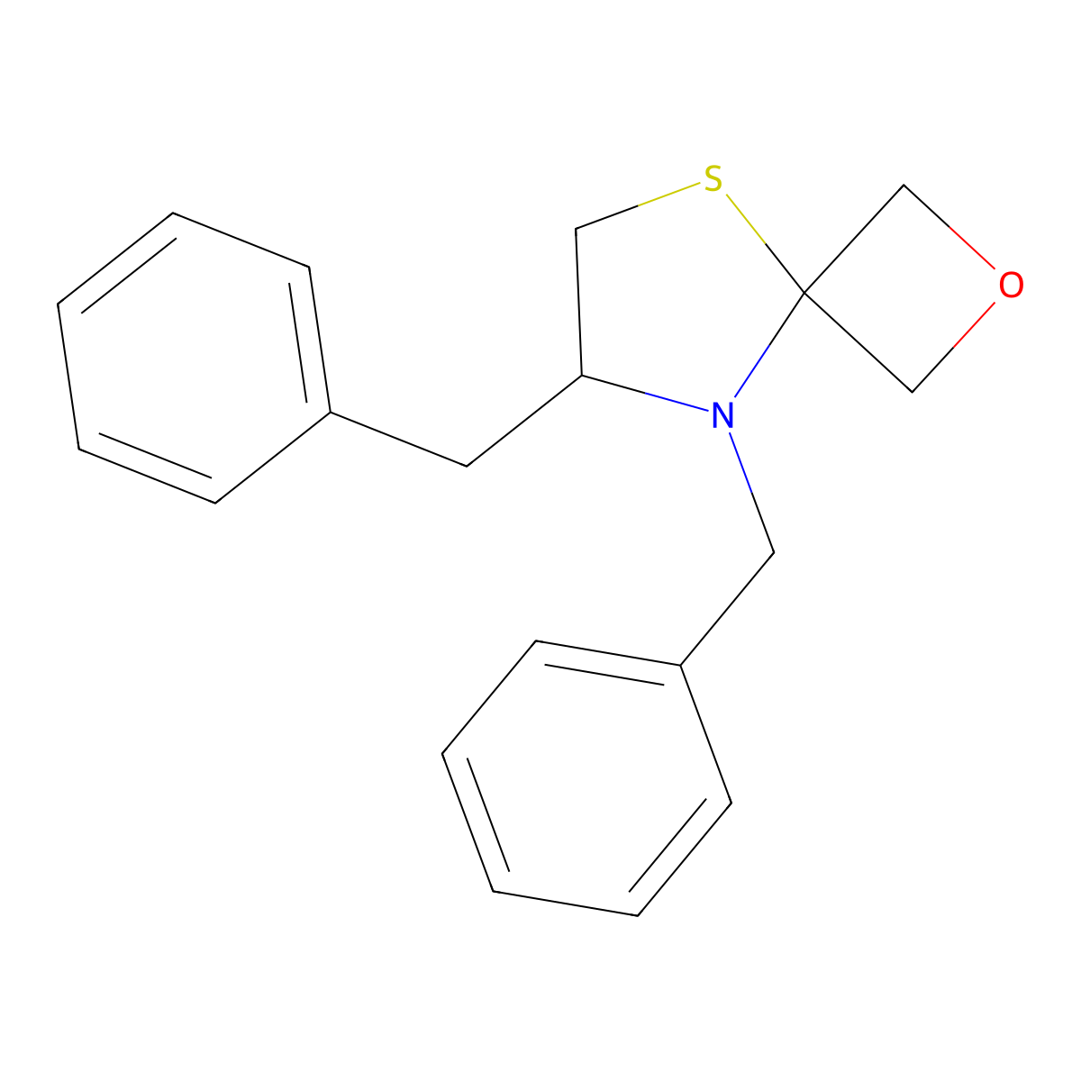 (S)-5,6-dibenzyl-2-oxa-8-thia-5-azaspiro[3.4]octane molecular structure, CAS 1556097-50-7