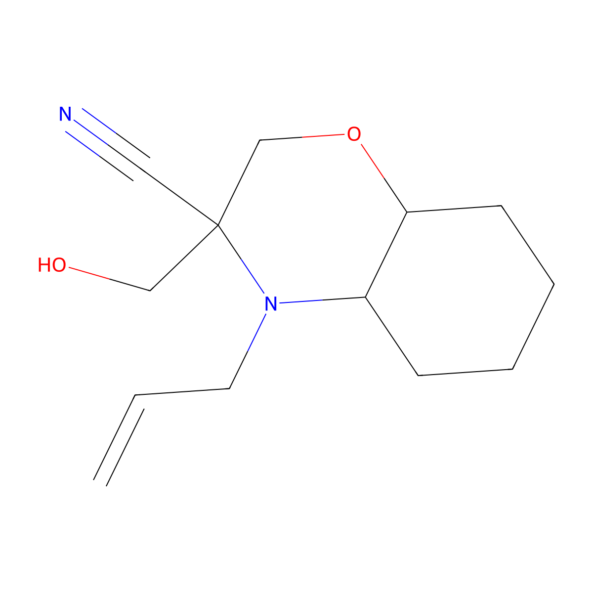 4-Allyl-3-(hydroxymethyl)octahydro-2H-benzo[b][1,4]oxazine-3-carbonitrile molecular structure, CAS 1556097-73-4
