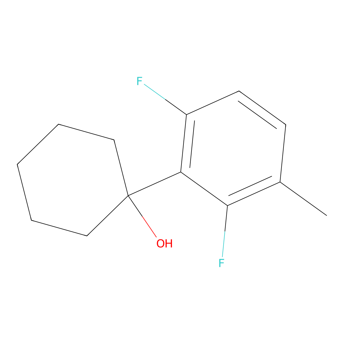 1-(2,6-Difluoro-3-methylphenyl)cyclohexanol molecular structure, CAS 1556102-17-0